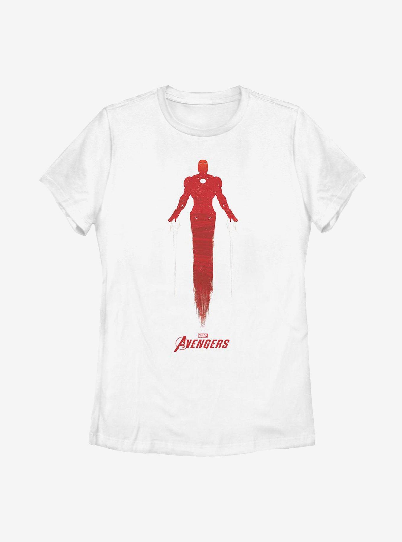 Marvel Iron Man Silhouette Womens T-Shirt, WHITE, hi-res