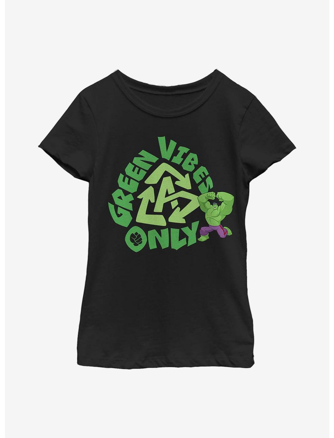 Marvel Hulk Green Vibes Youth Girls T-Shirt, BLACK, hi-res