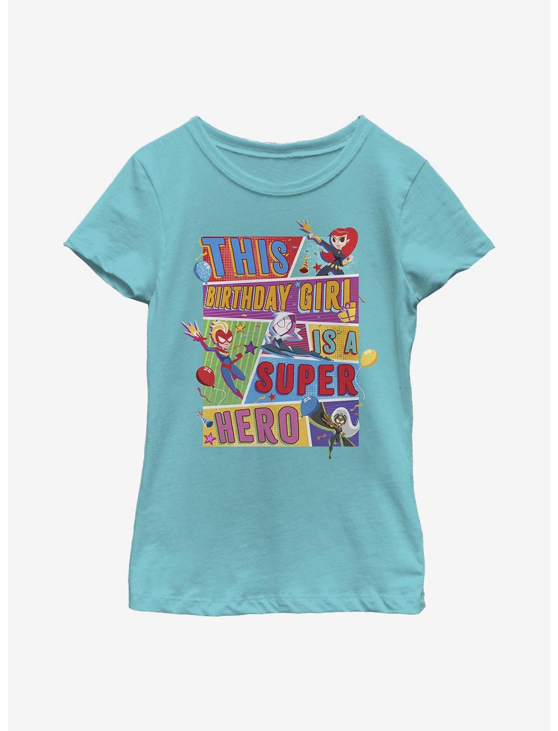 Marvel Birthday Girl Youth Girls T-Shirt, TAHI BLUE, hi-res