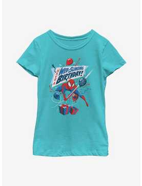 Marvel Spider-Man Web Slinging Birthday Youth Girls T-Shirt, , hi-res