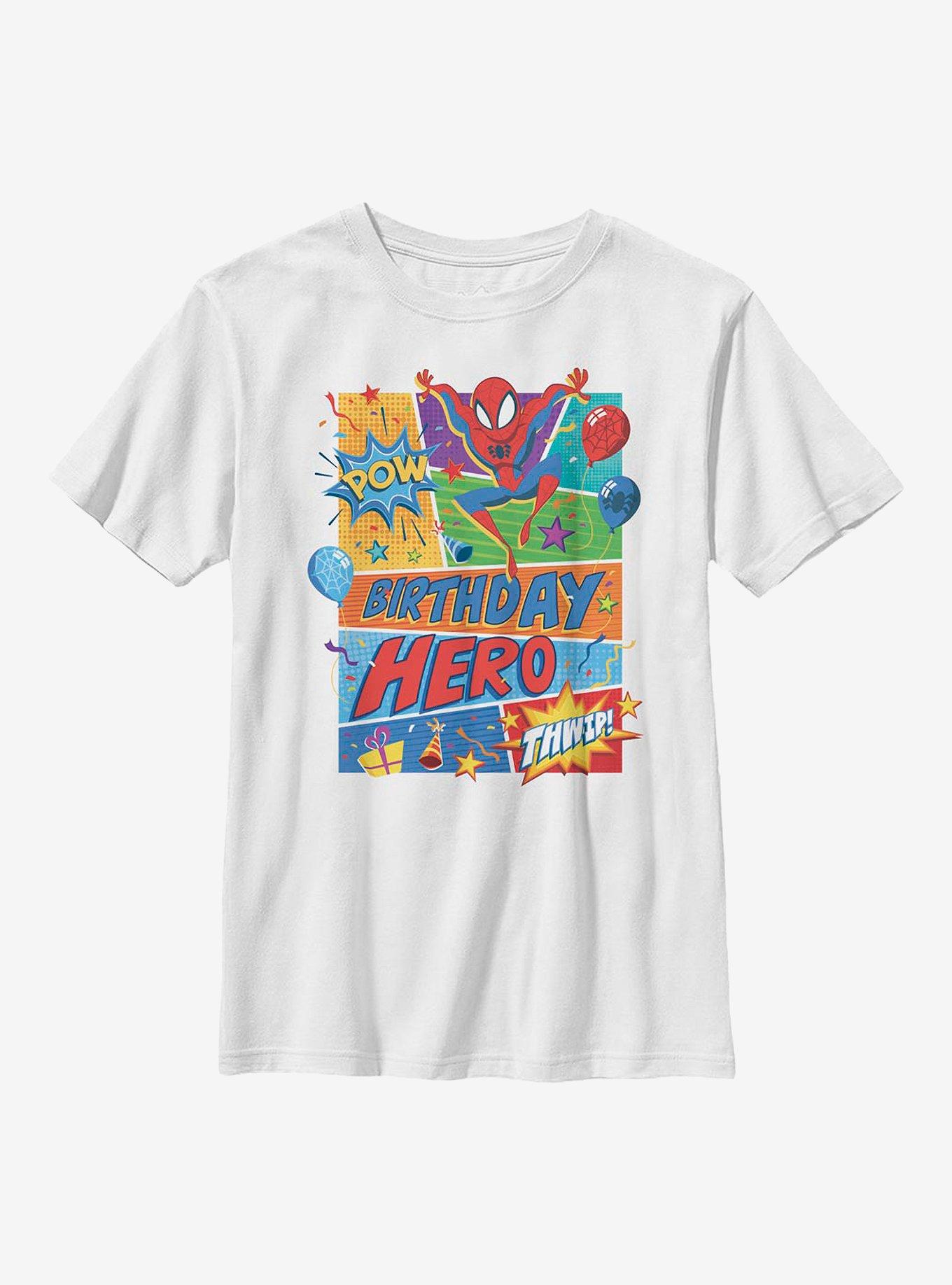 Marvel Spider-Man Birthday Hero Youth T-Shirt, WHITE, hi-res