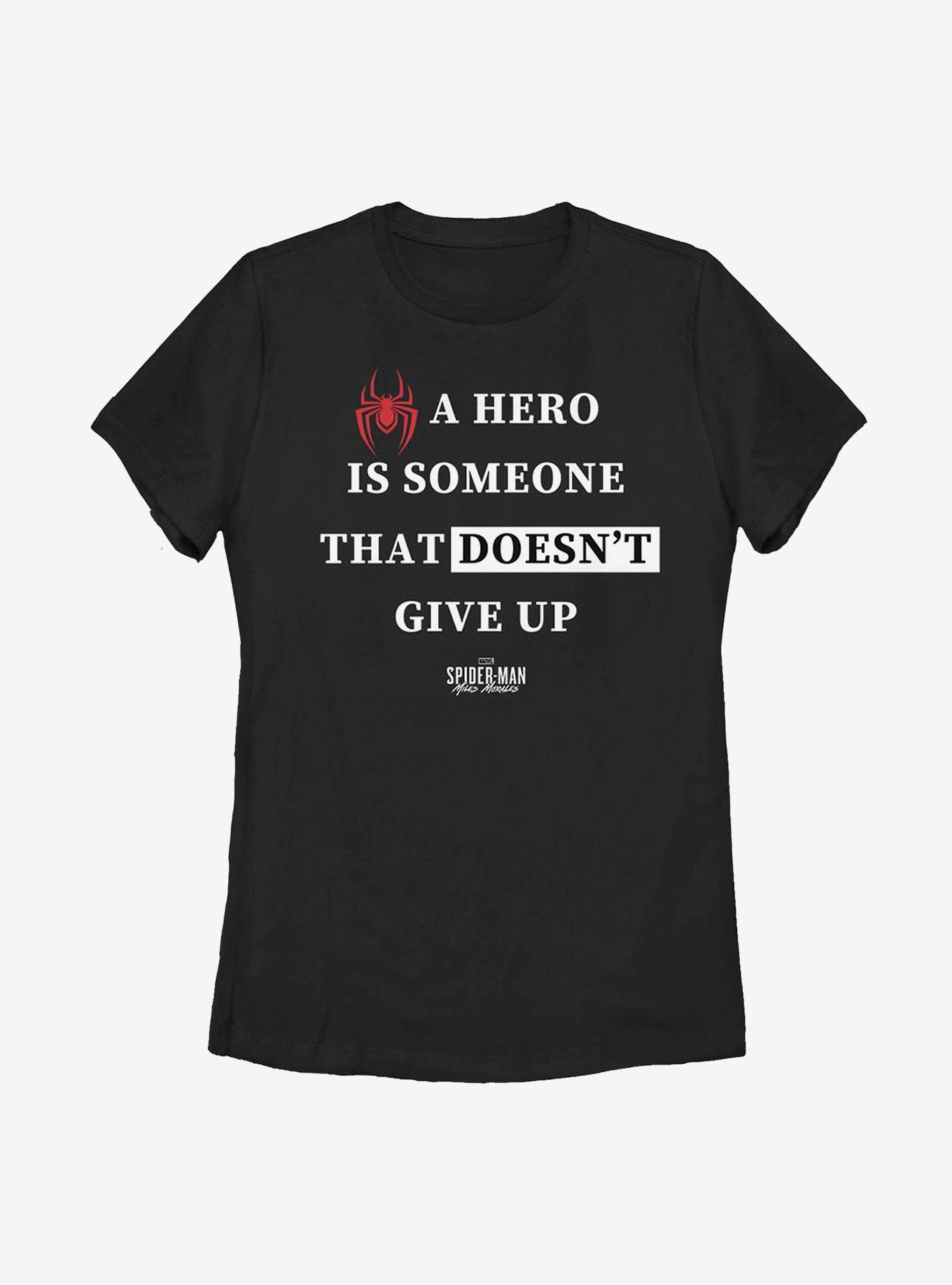 Marvel Spider-Man Hero Text Womens T-Shirt, BLACK, hi-res