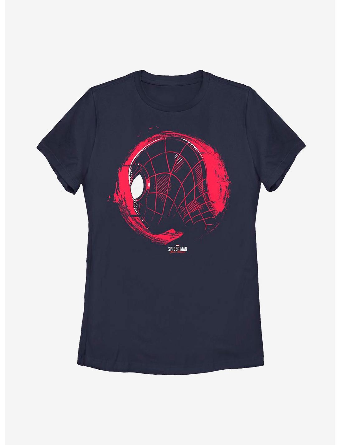 Marvel Spider-Man Circle Face Womens T-Shirt, NAVY, hi-res