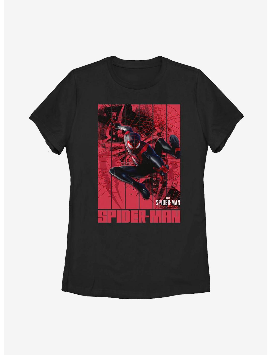 Marvel Spider-Man Panel Morales Paint Womens T-Shirt, BLACK, hi-res
