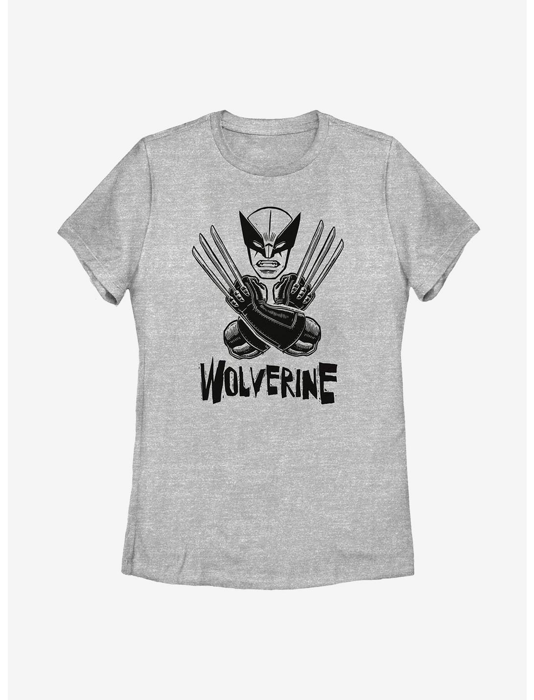 Marvel Wolverine Head Womens T-Shirt, ATH HTR, hi-res