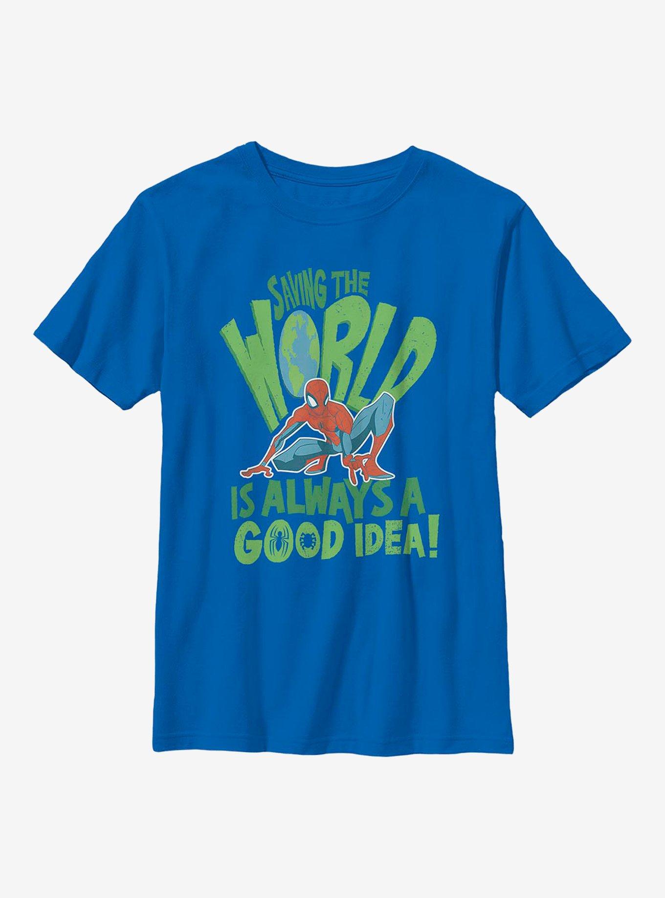 Marvel Spider-Man Spider World Youth T-Shirt, ROYAL, hi-res view 1