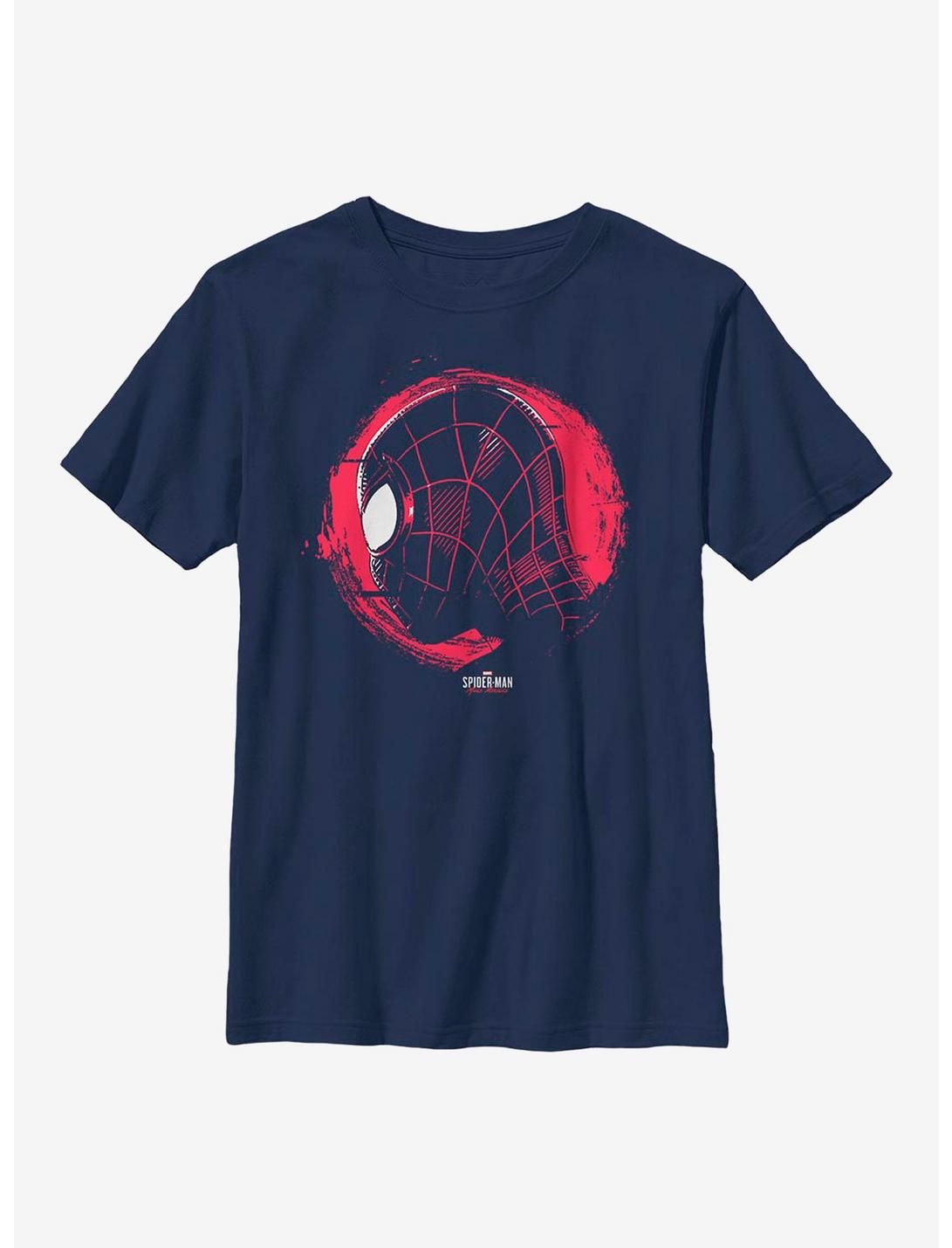 Marvel Spider-Man Circle Face Youth T-Shirt, NAVY, hi-res