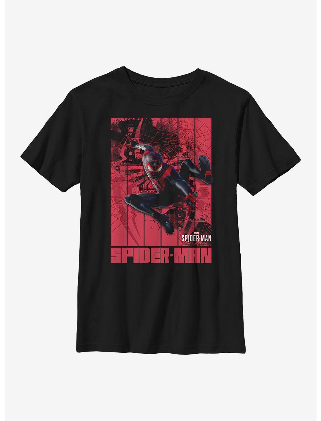 Marvel Spider-Man Panel Morales Paint Youth T-Shirt, BLACK, hi-res