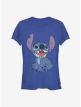 Disney Lilo & Stitch Basic Happy Stitch Girls T-Shirt, ROYAL, hi-res