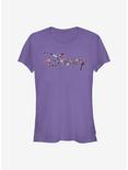 Disney Classic Floral Fill Logo Girls T-Shirt, PURPLE, hi-res