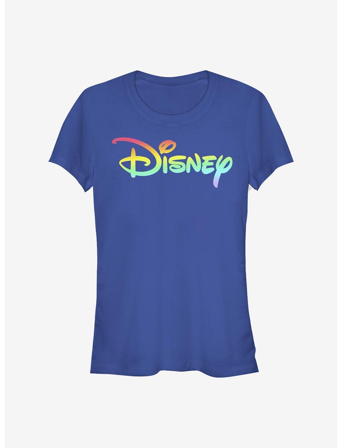 Disney Classic Rainbow Fill Logo Girls T-Shirt, ROYAL, hi-res