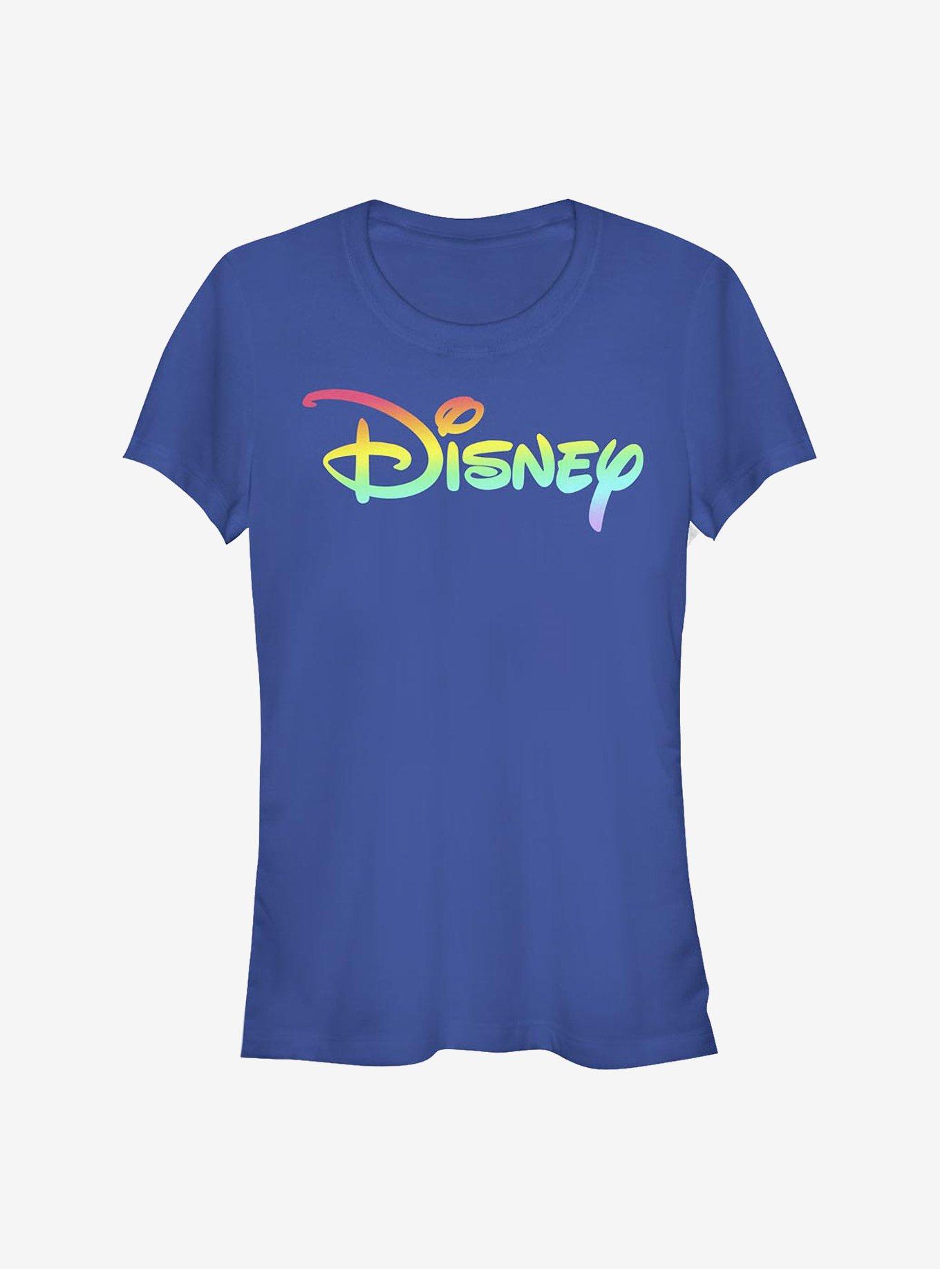 Disney Classic Rainbow Fill Logo Girls T-Shirt, ROYAL, hi-res