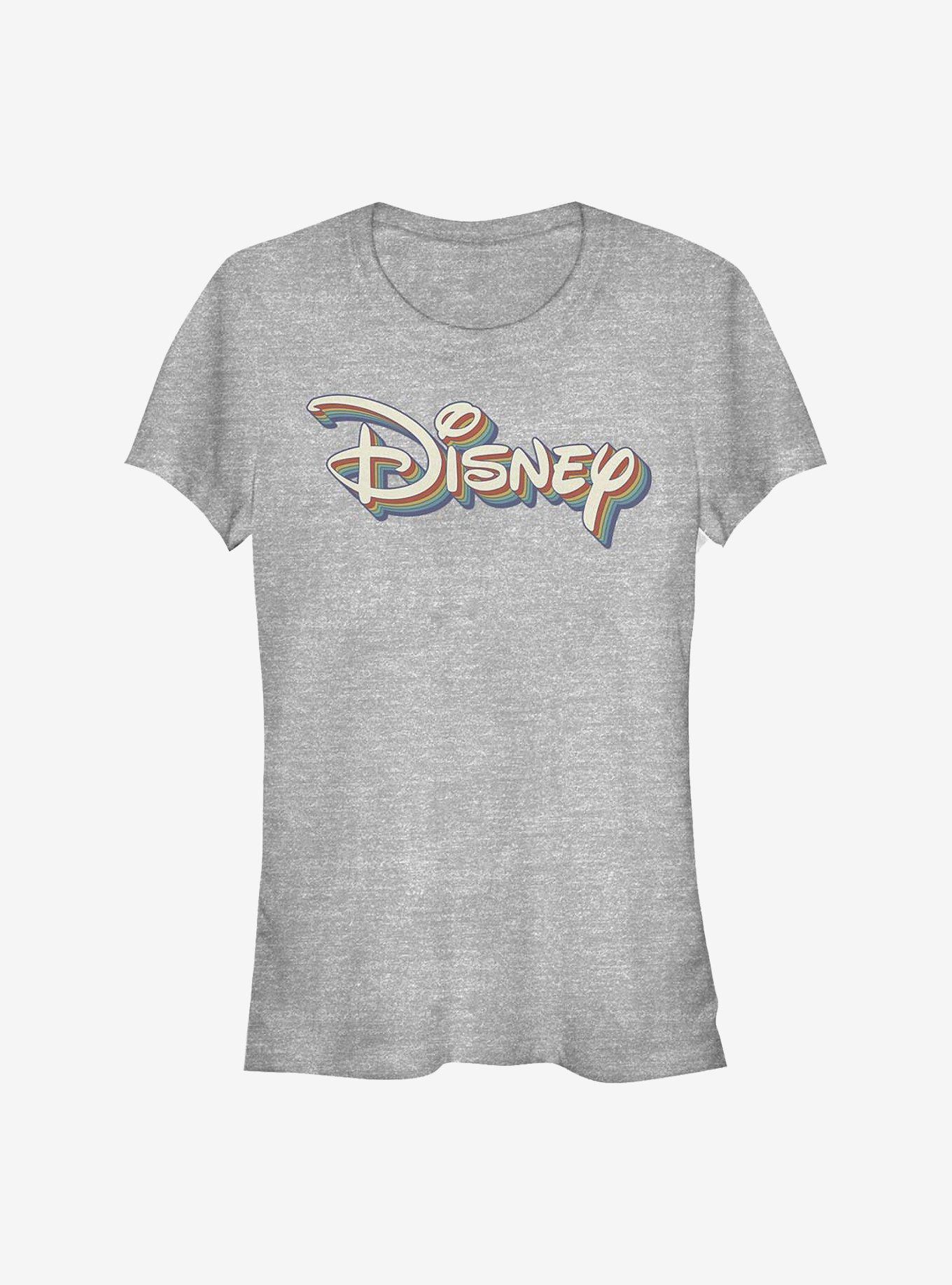 Disney Classic Retro Rainbow Logo Girls T-Shirt, ATH HTR, hi-res