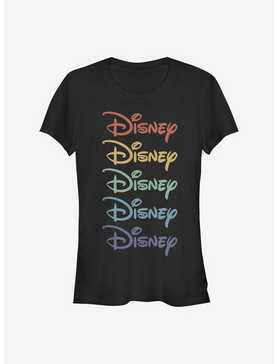 Disney Classic Logo Rainbow Stacked Girls T-Shirt, , hi-res