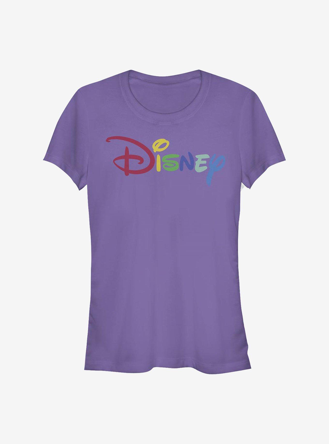 Disney Classic Multicolor Disney Logo Girls T-Shirt, PURPLE, hi-res
