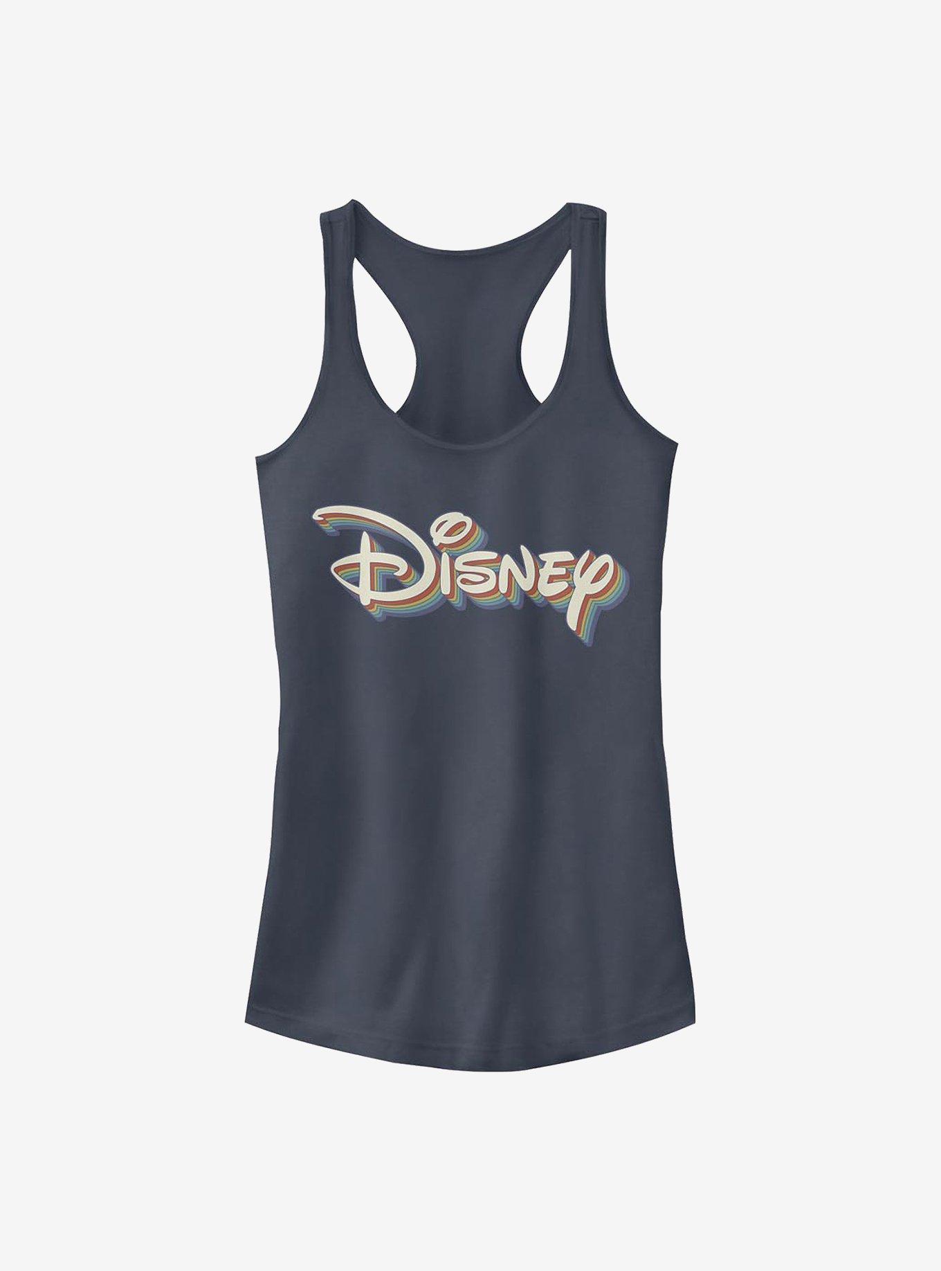 Disney Classic Retro Rainbow Logo Girls Tank, INDIGO, hi-res