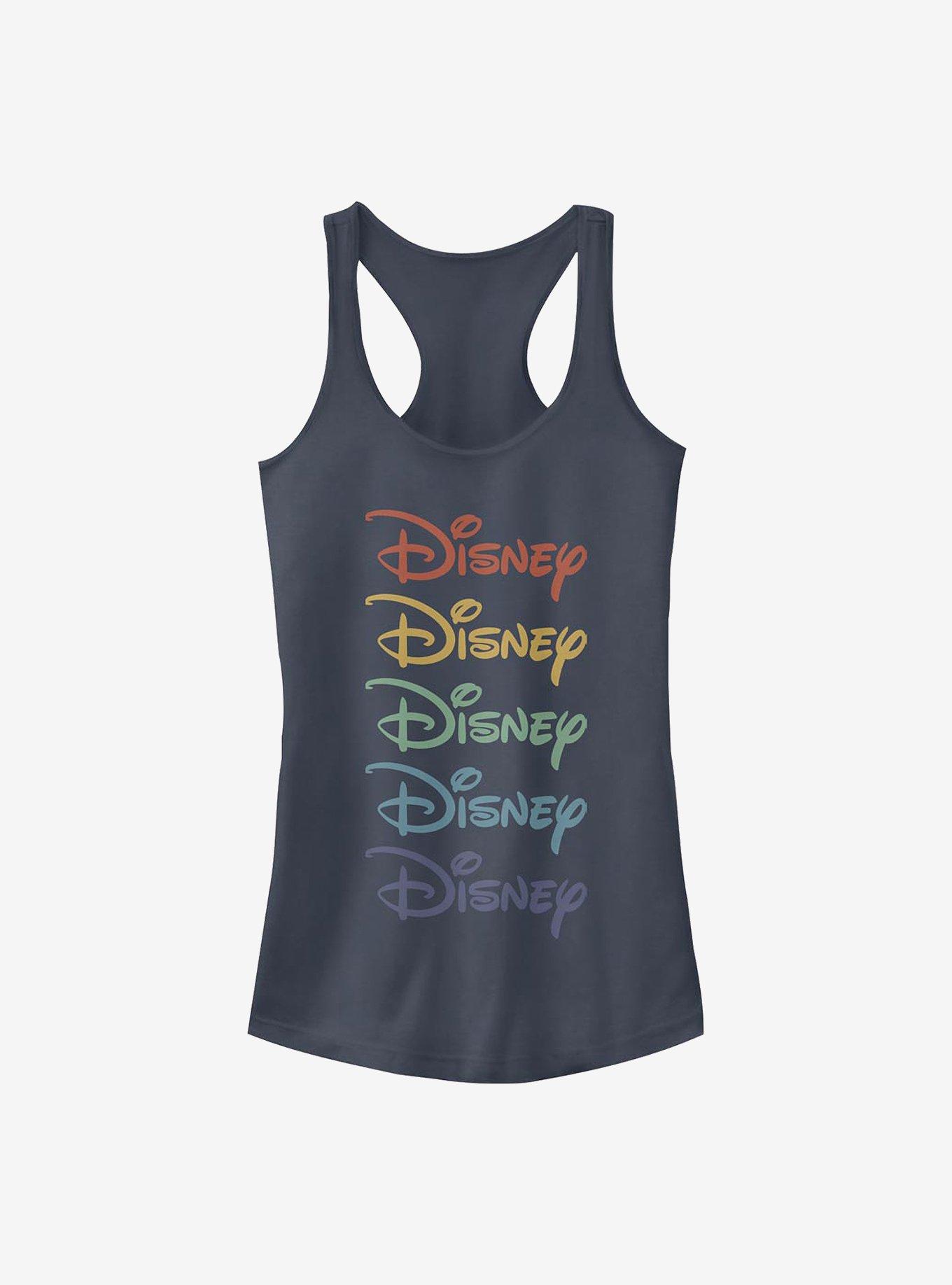 Disney Classic Rainbow Stacked Logo Girls Tank, INDIGO, hi-res