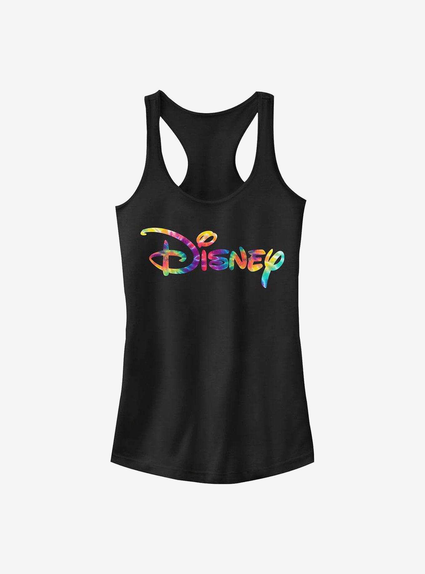 Disney Classic Logo Tie Dye Fill Girls Tank, BLACK, hi-res