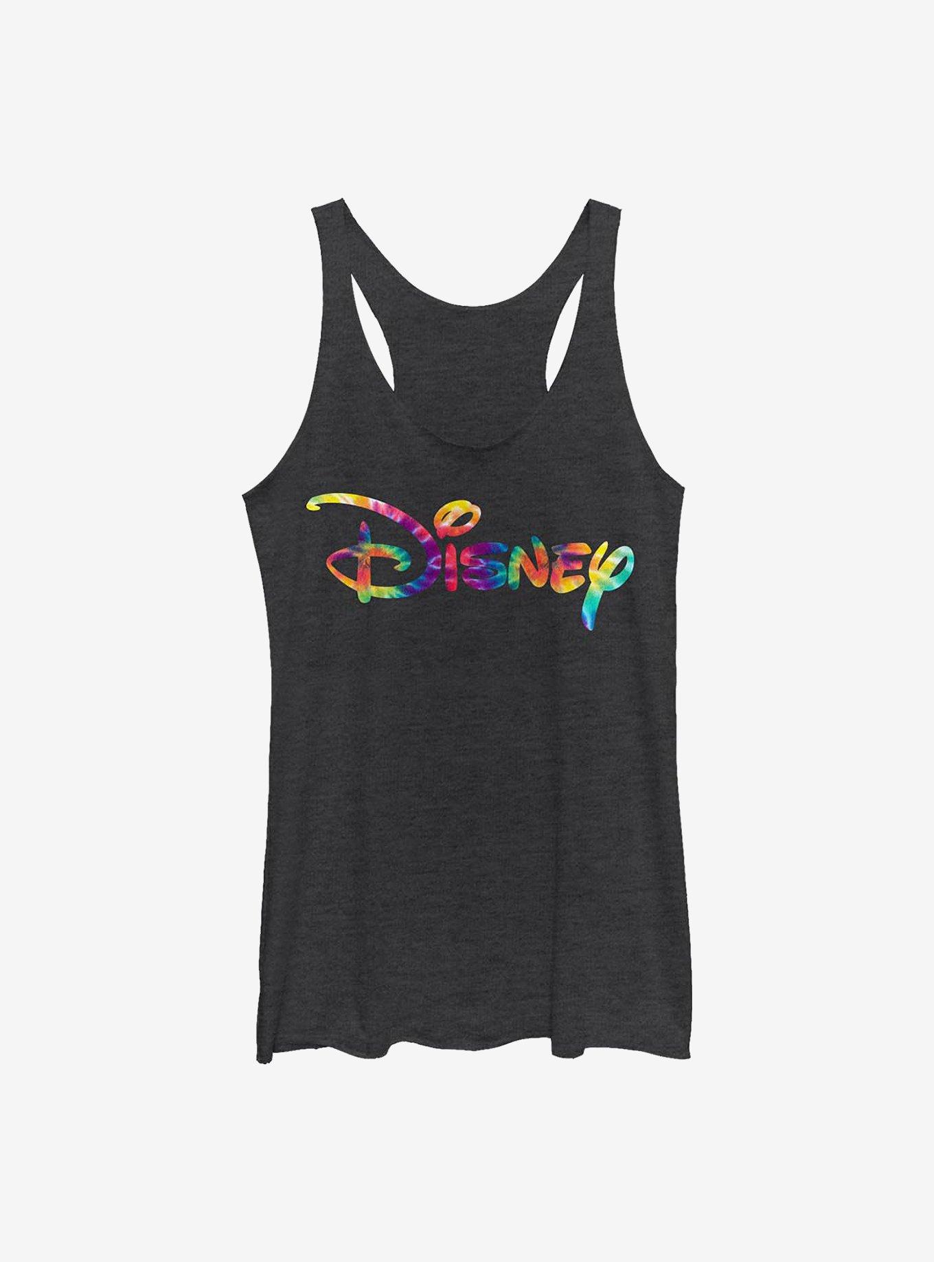 Disney Classic Tie Dye Fill Logo Girls Tank, BLK HTR, hi-res