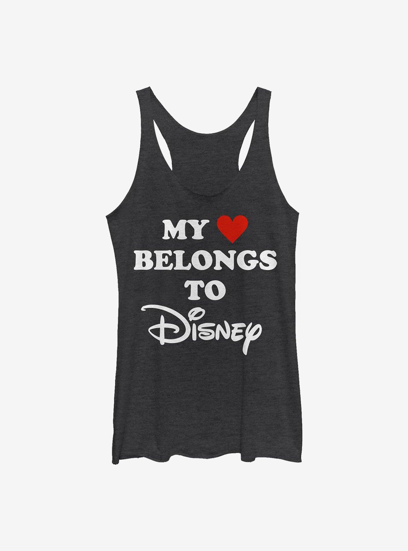 Disney Classic I Heart Disney Logo Girls Tank, BLK HTR, hi-res