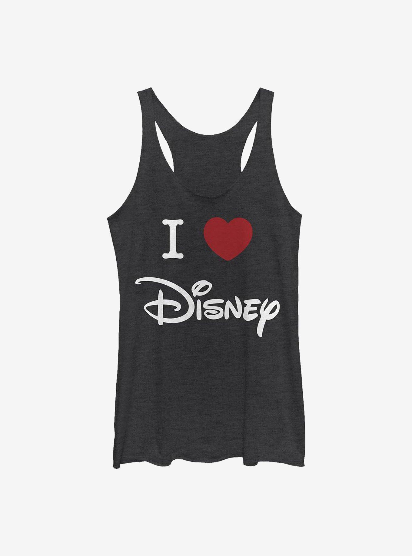 Disney Classic I Heart Disney Logo Girls Tank, BLK HTR, hi-res