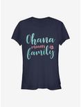 Disney Lilo & Stitch Ohana Script Girls T-Shirt, NAVY, hi-res