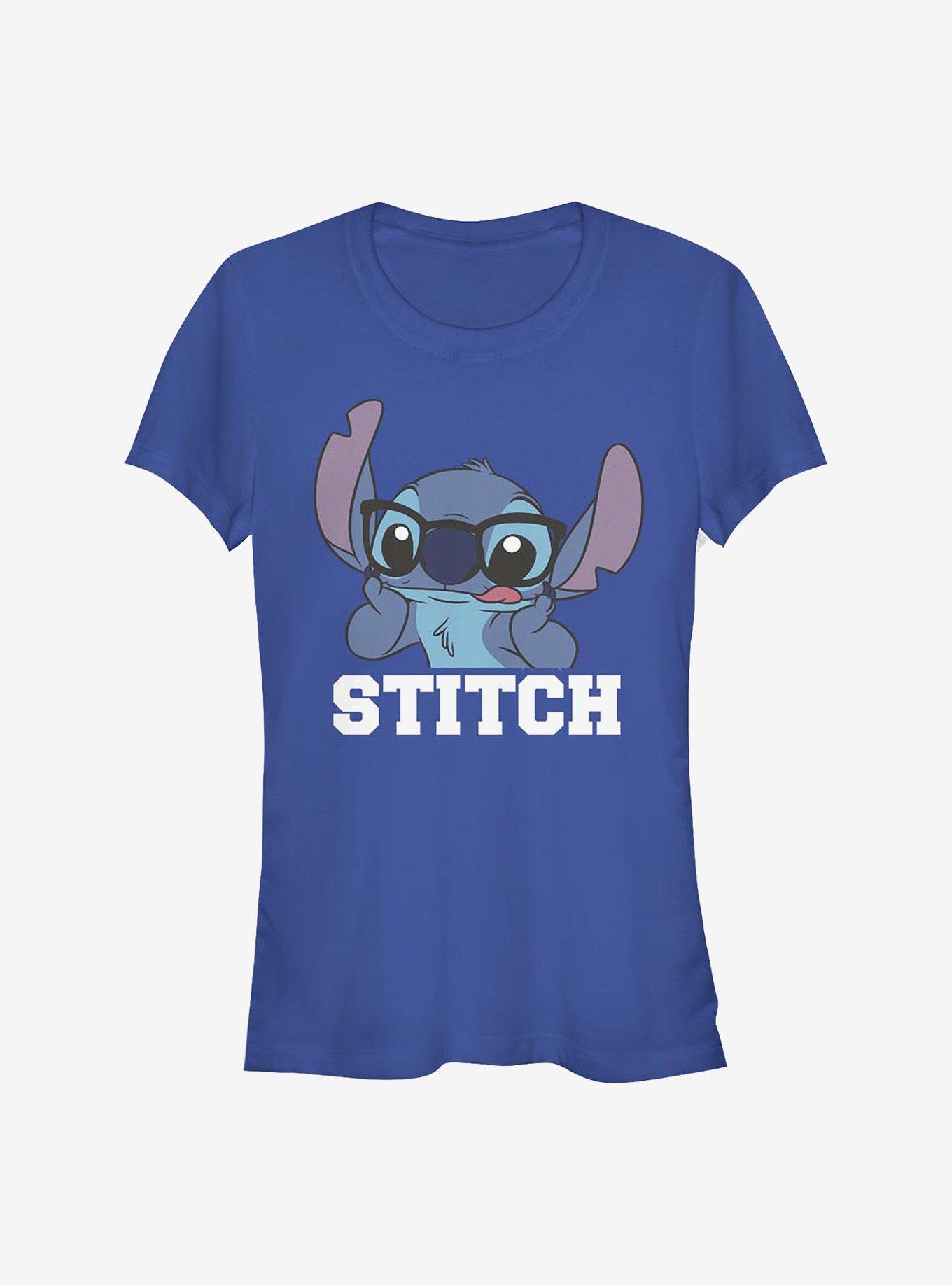 Boy's Lilo & Stitch Glasses Stitch T-Shirt - Royal Blue - Large