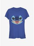 Disney Lilo & Stitch Face Large Girls T-Shirt, ROYAL, hi-res
