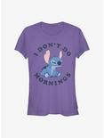 Disney Lilo & Stitch Don't Do Mornings Girls T-Shirt, PURPLE, hi-res