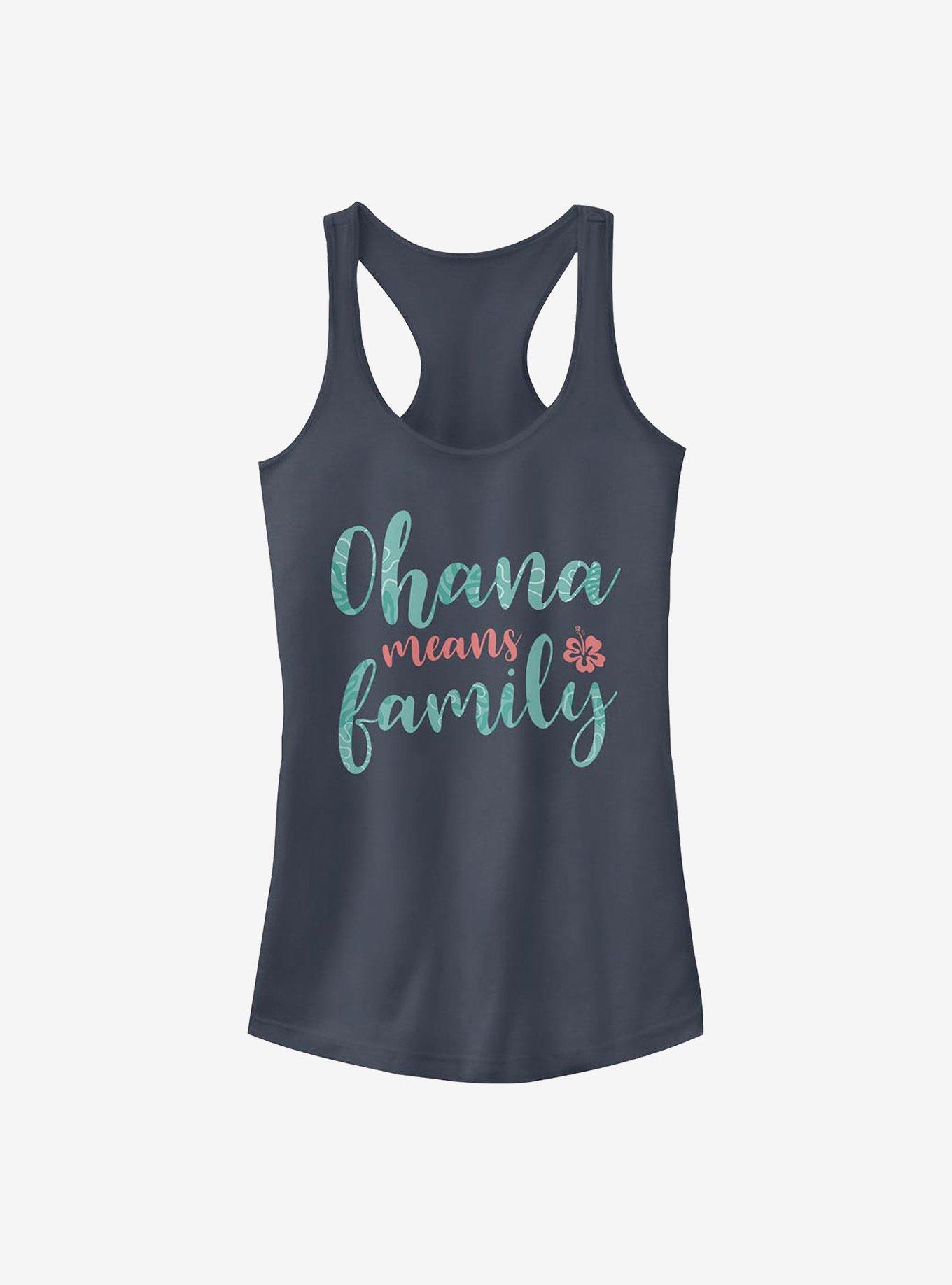 Disney Lilo & Stitch Ohana Script Girls Tank, INDIGO, hi-res