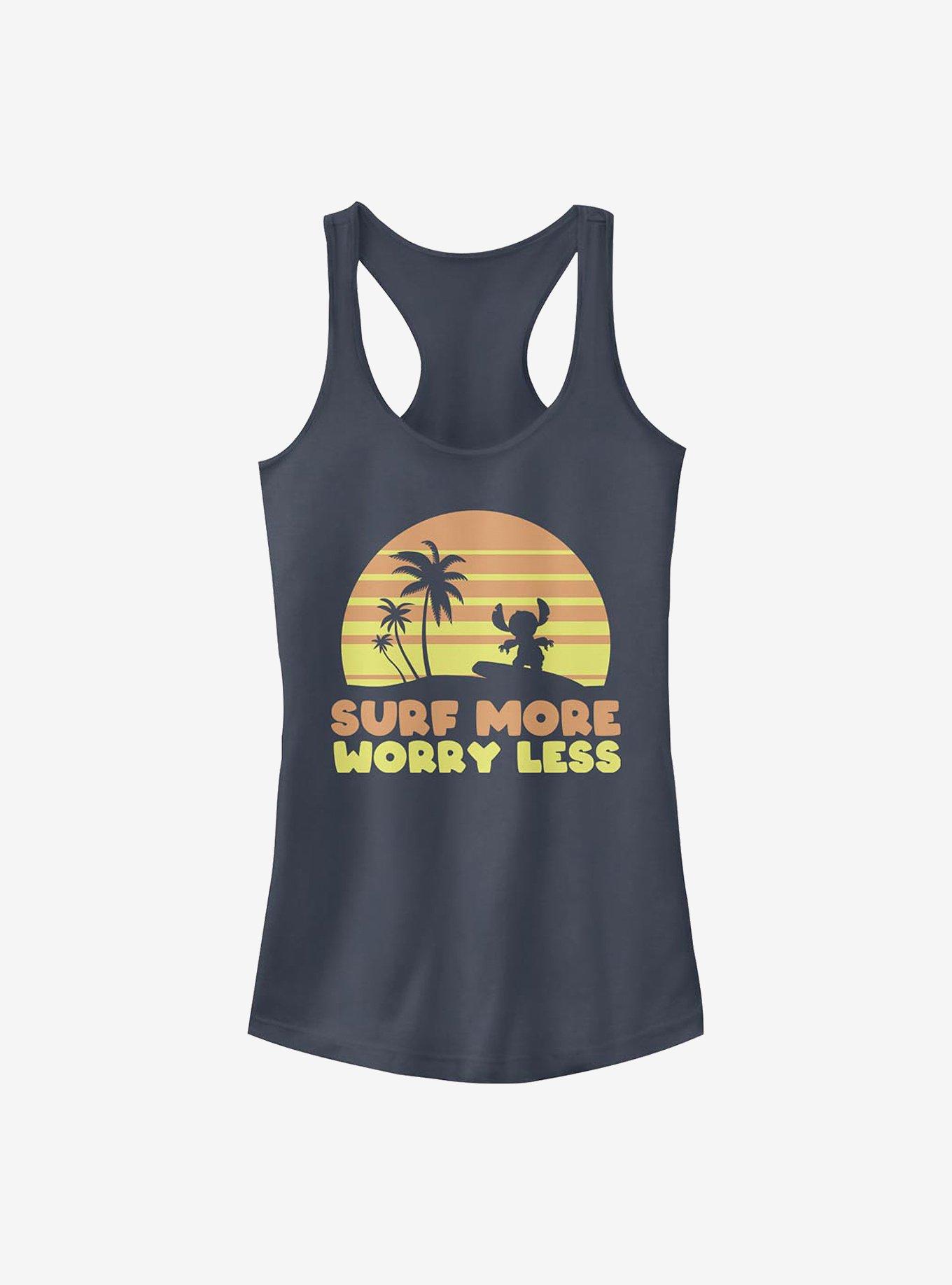 Disney Lilo & Stitch Surf More Worry Less Girls Tank, INDIGO, hi-res