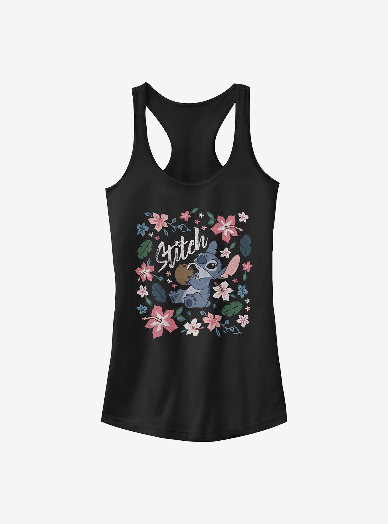 Disney Lilo & Stitch Tropical Stitch Girls Tank, BLACK, hi-res