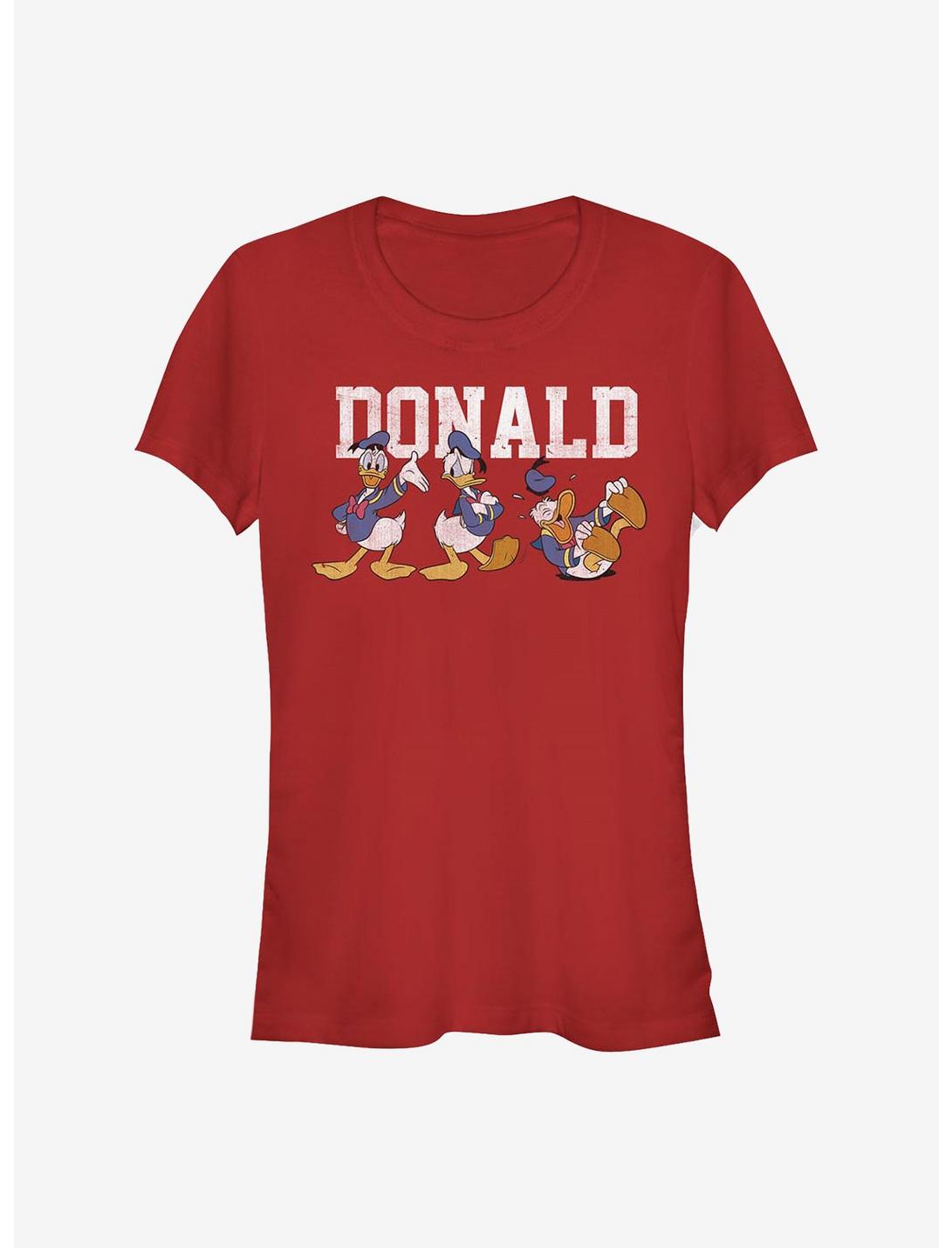 Disney Donald Duck Donald Poses Girls T-Shirt, RED, hi-res