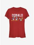 Disney Donald Duck Donald Poses Girls T-Shirt, RED, hi-res