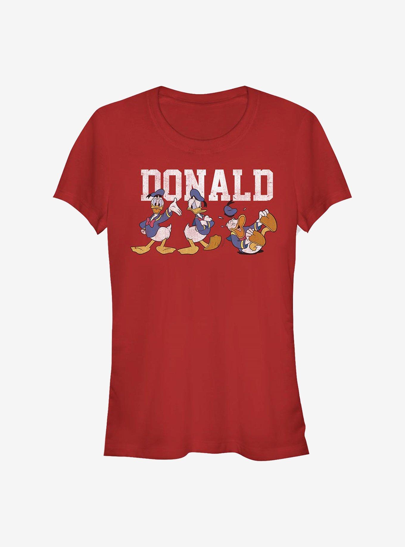 Disney Donald Duck Donald Poses Girls T-Shirt, RED, hi-res