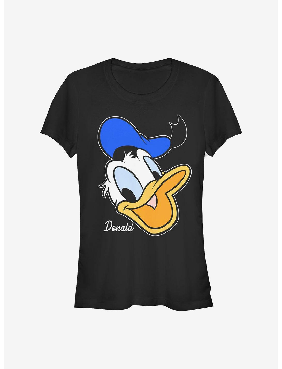 Disney Donald Duck Donald Big Face Girls T-Shirt, BLACK, hi-res