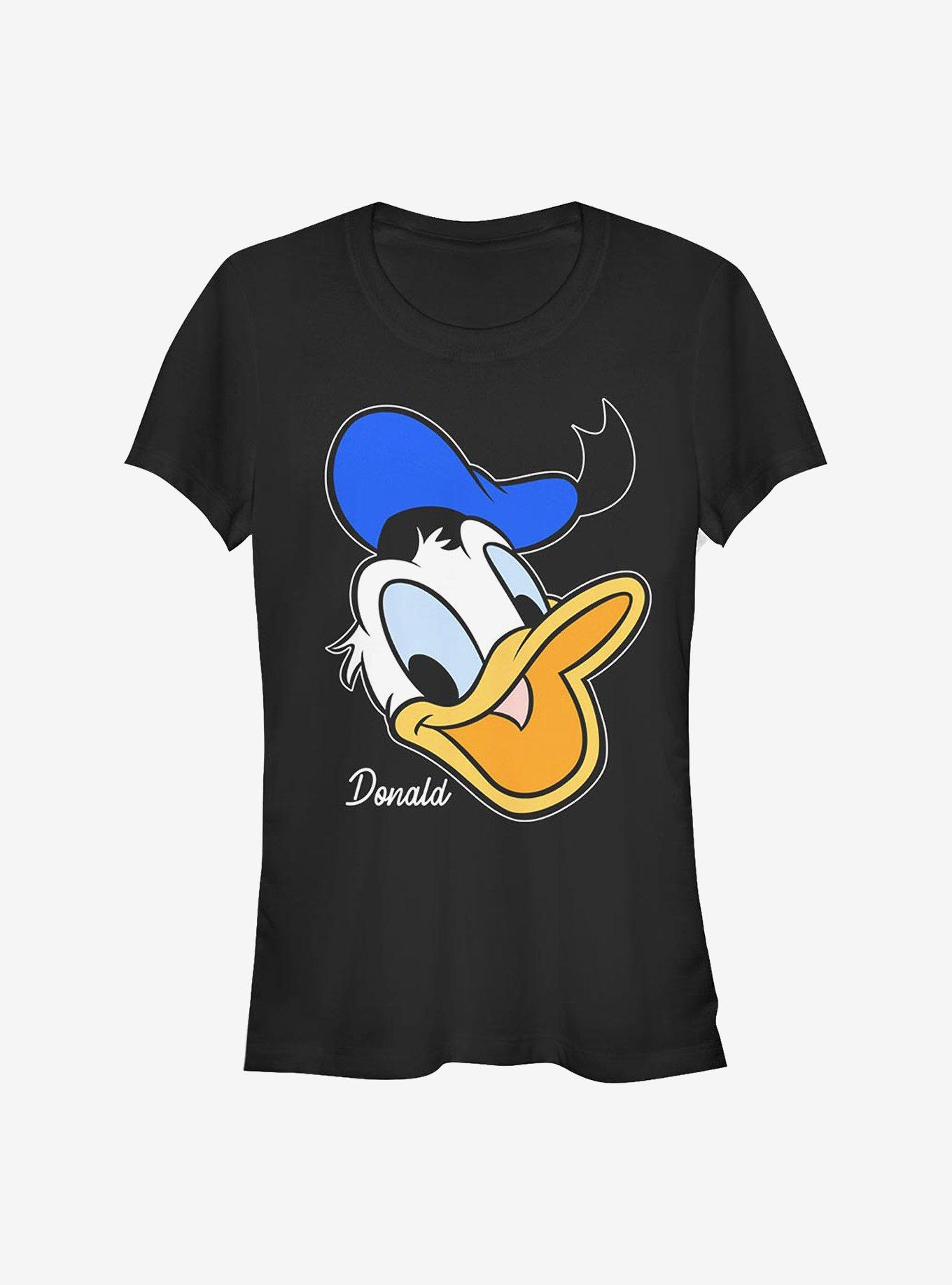 Disney Donald Duck Donald Big Face Girls T-Shirt, BLACK, hi-res