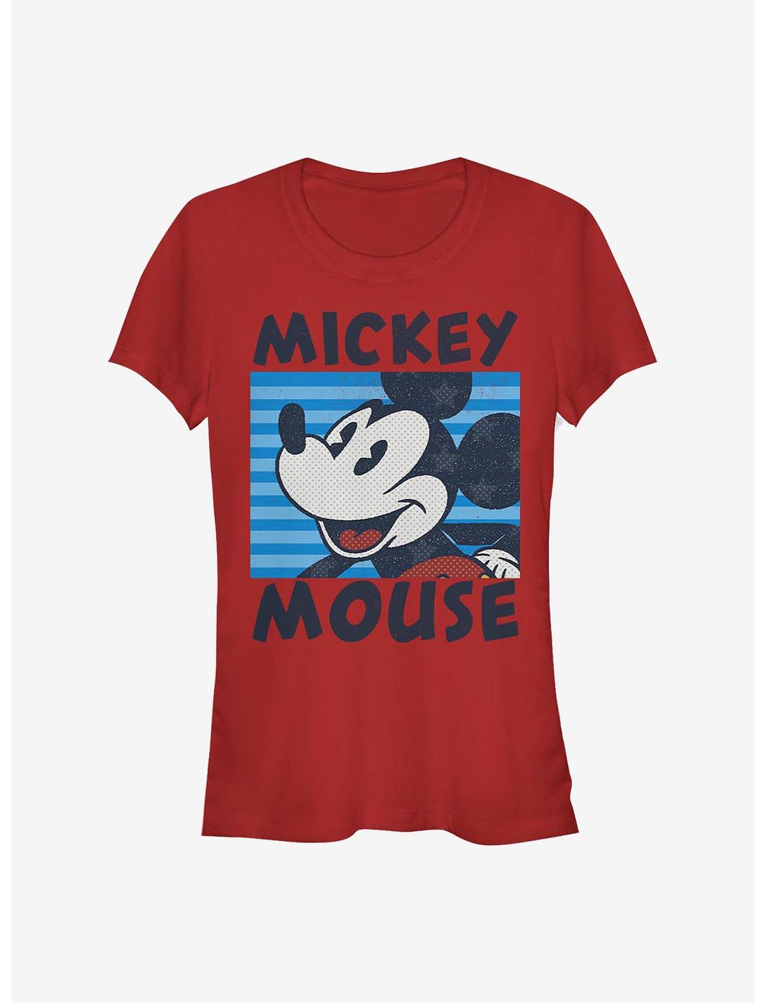 Disney Mickey Mouse Mickey's Stripes Girls T-Shirt, RED, hi-res