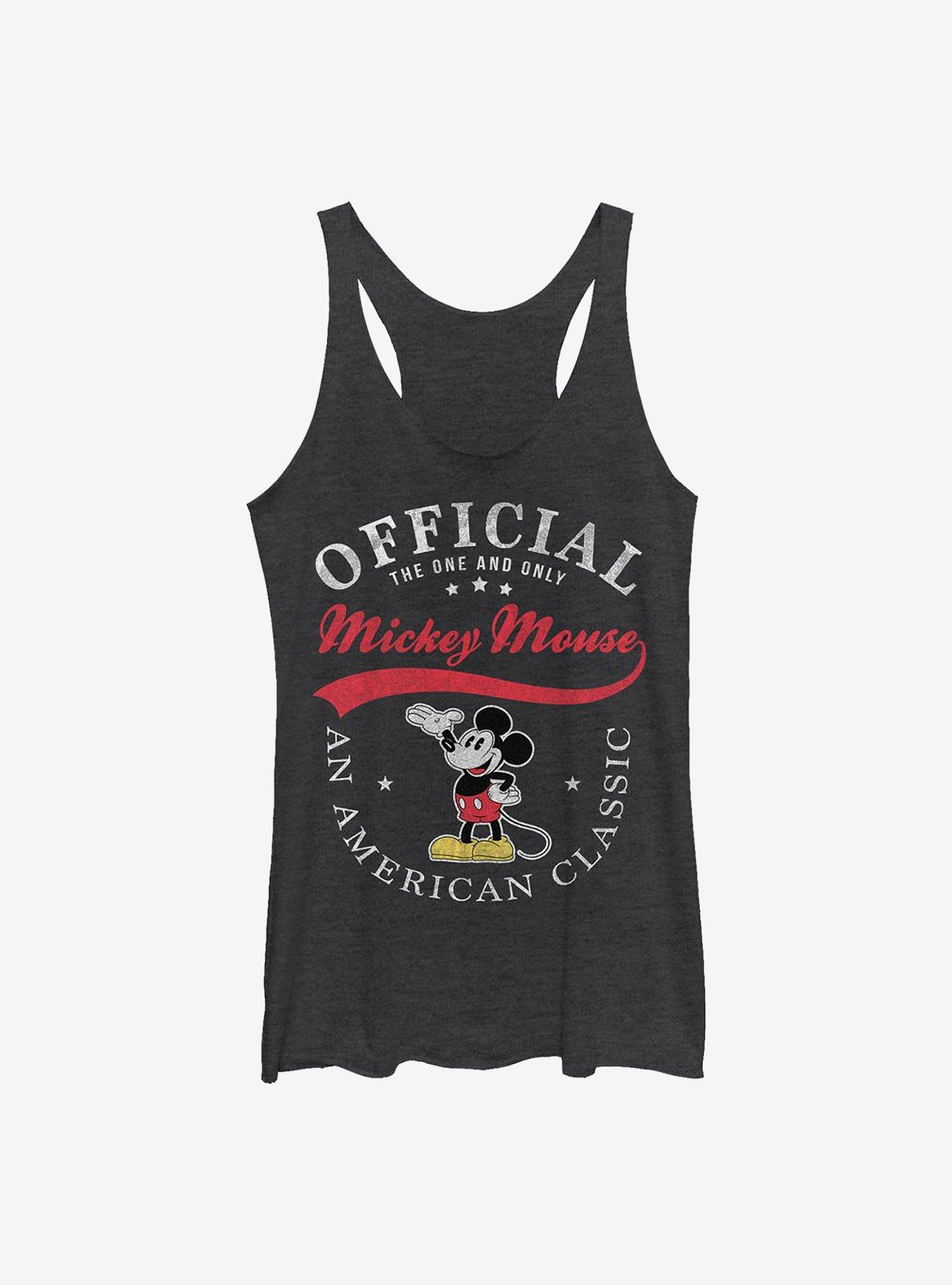 Disney Mickey Mouse Classic Mickey Girls Tank, BLK HTR, hi-res