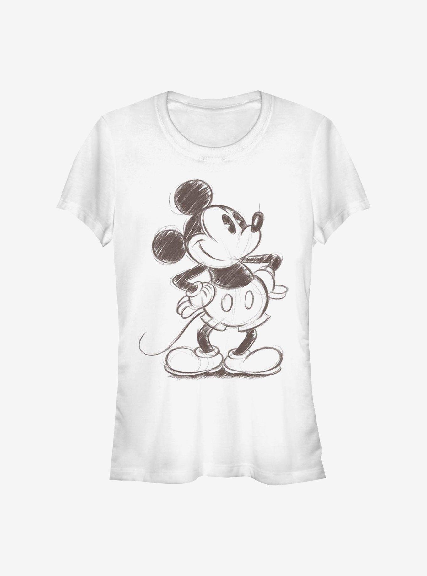 Disney Mickey Mouse Sketch Mickey Girls T-Shirt, WHITE, hi-res