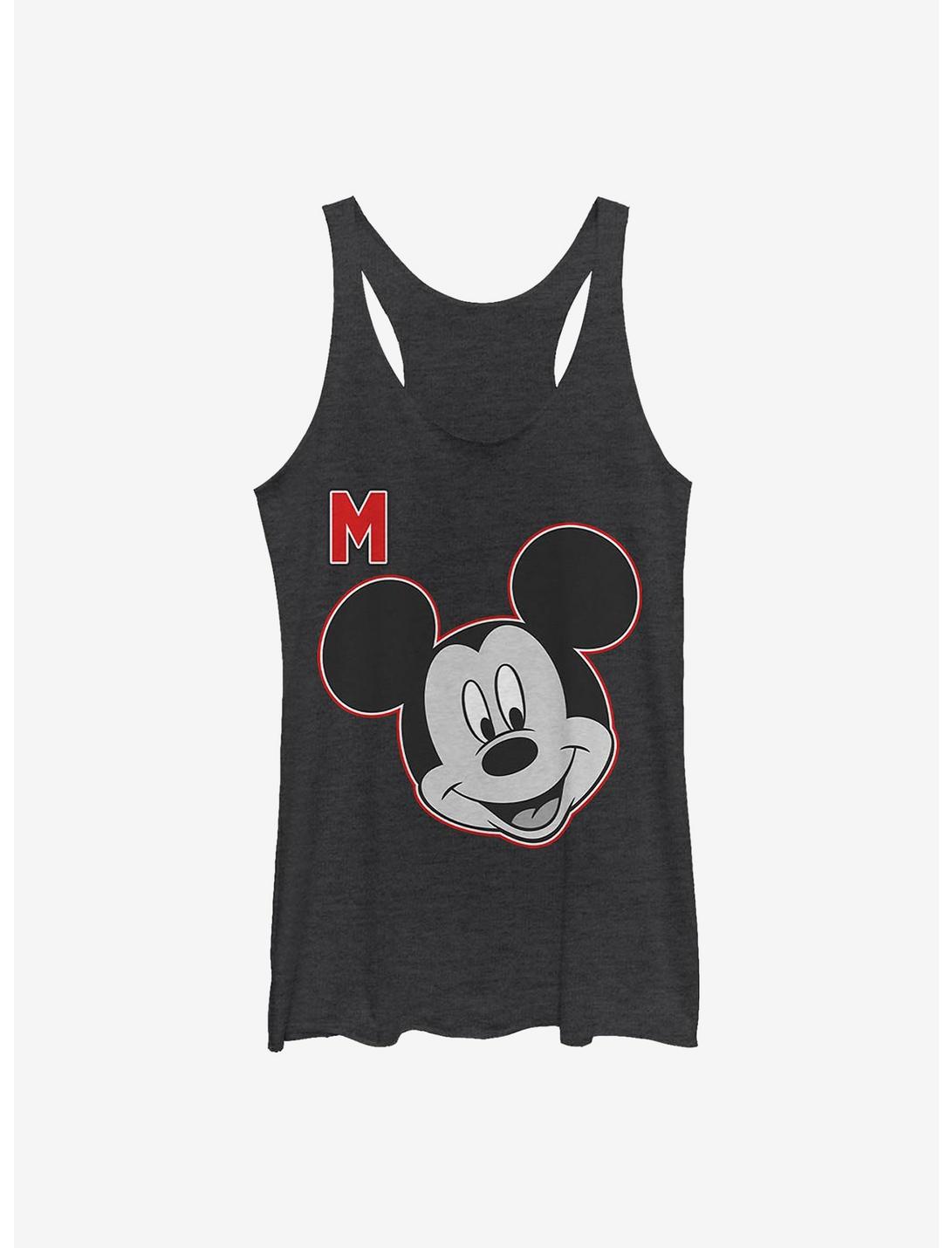 Disney Mickey Mouse Letter Mickey Girls Tank, BLK HTR, hi-res