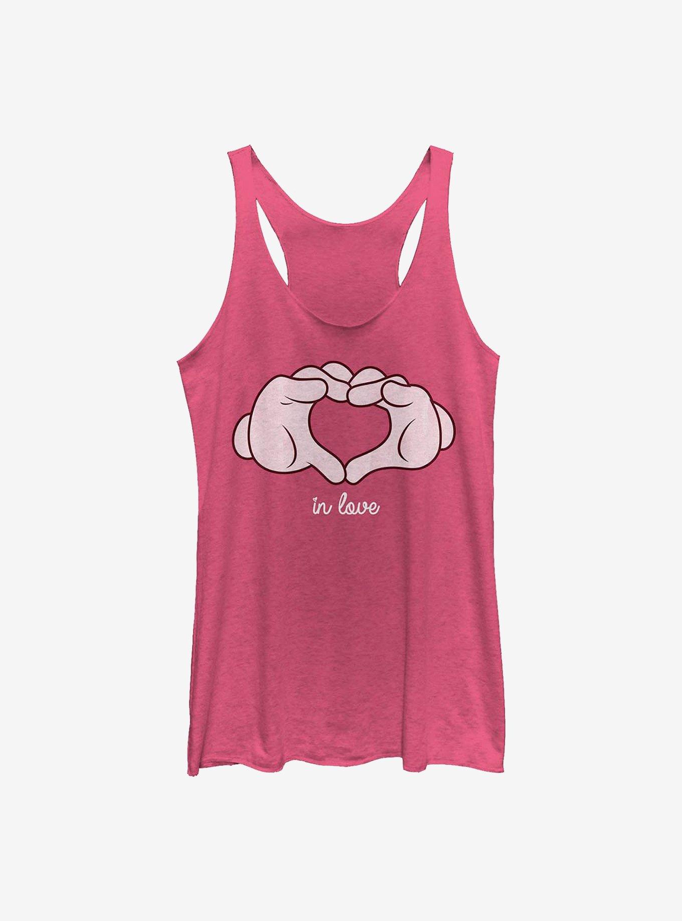 Disney Mickey Mouse Glove Heart Girls Tank, PINK HTR, hi-res