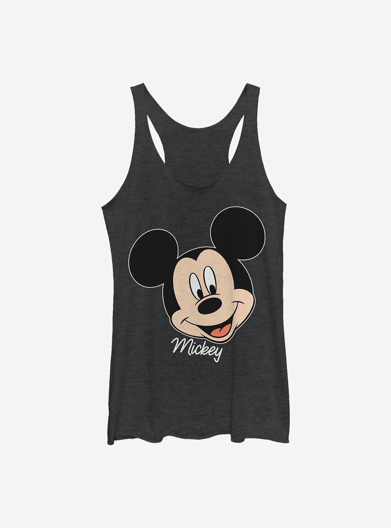 Disney Mickey Mouse Mickey Big Face Girls Tank, BLK HTR, hi-res