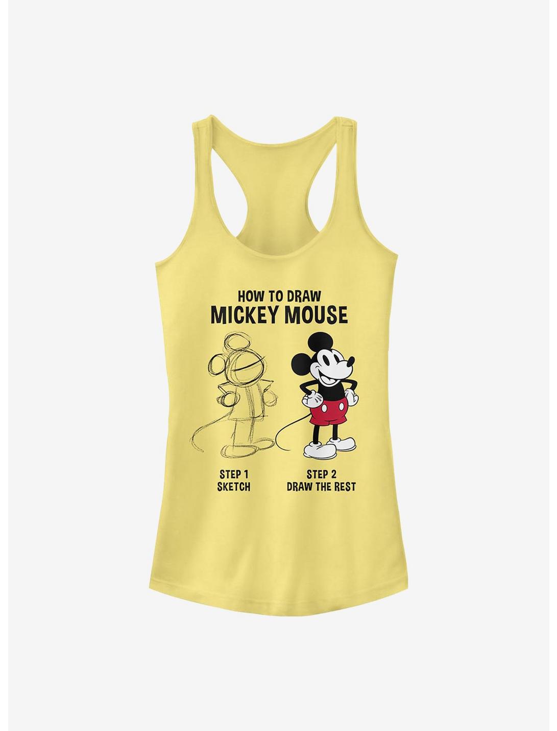 Disney Mickey Mouse Mickey Drawing Girls Tank, BANANA, hi-res