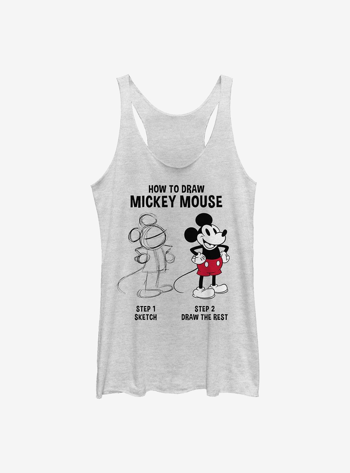 Disney Mickey Mouse Mickey Drawing Girls Tank, WHITE HTR, hi-res