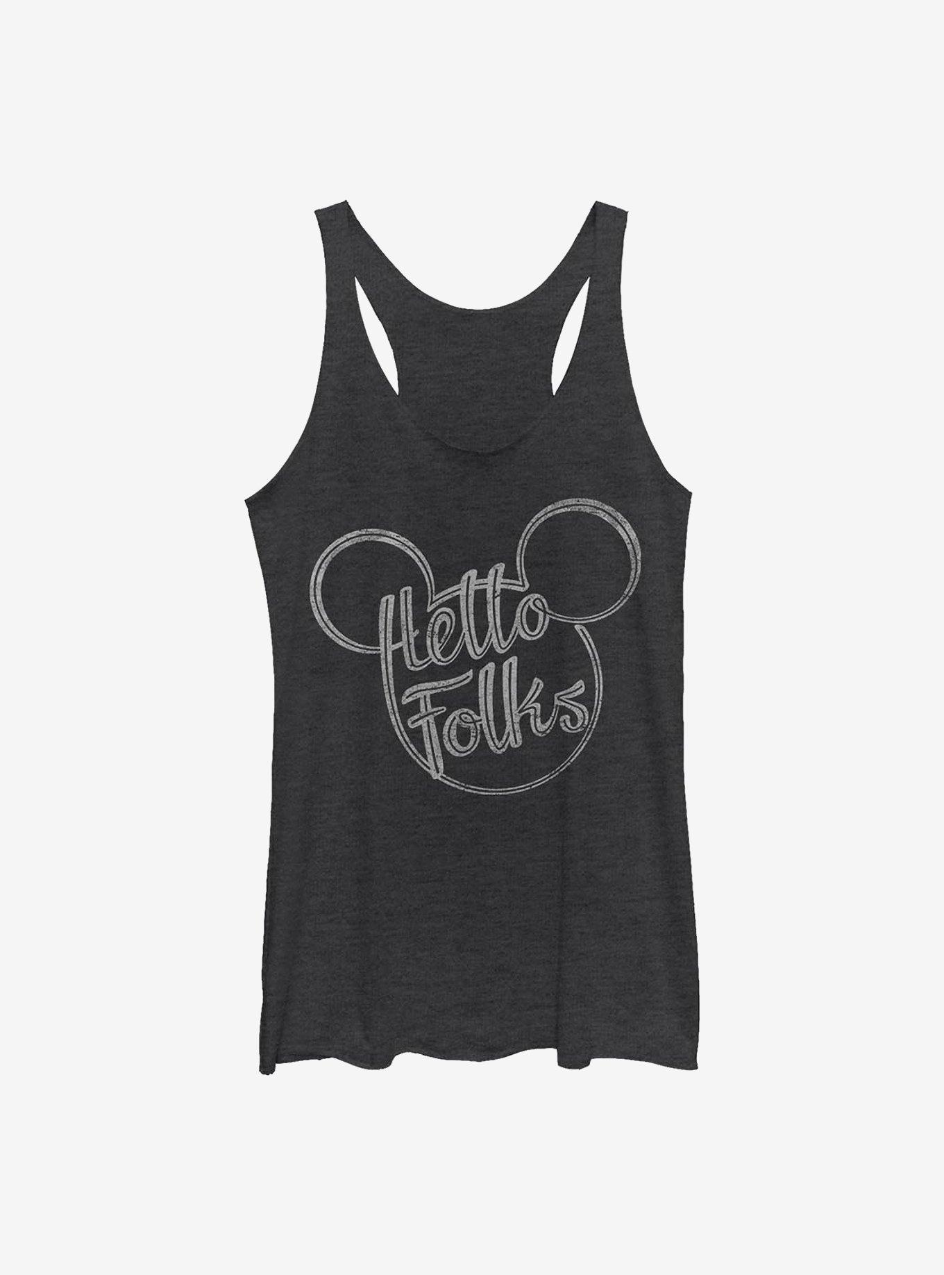 Disney Mickey Mouse Hello Folks Girls Tank, BLK HTR, hi-res