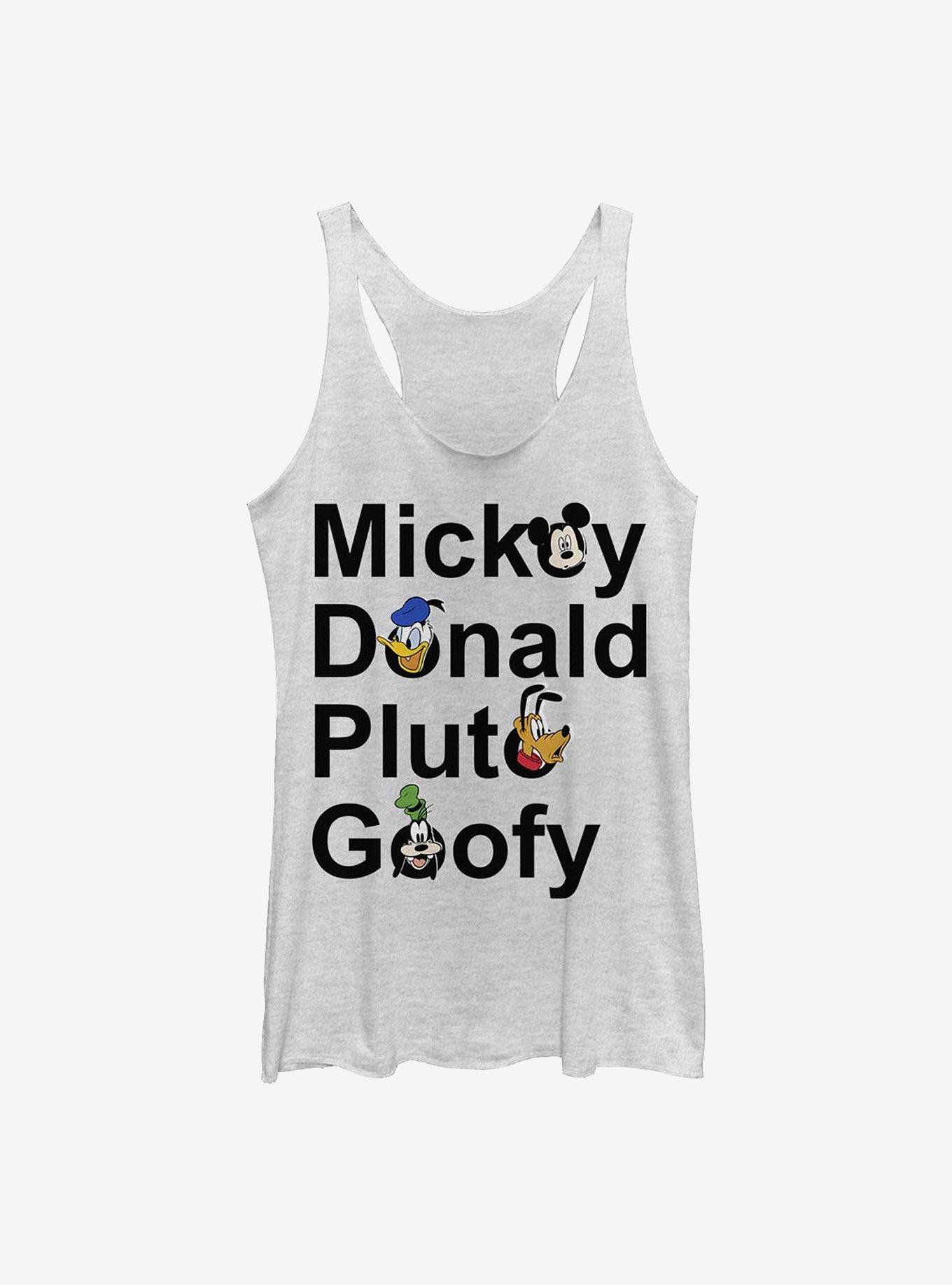 Disney Mickey Mouse & Friends Stacked Names Girls Tank Top - WHITE