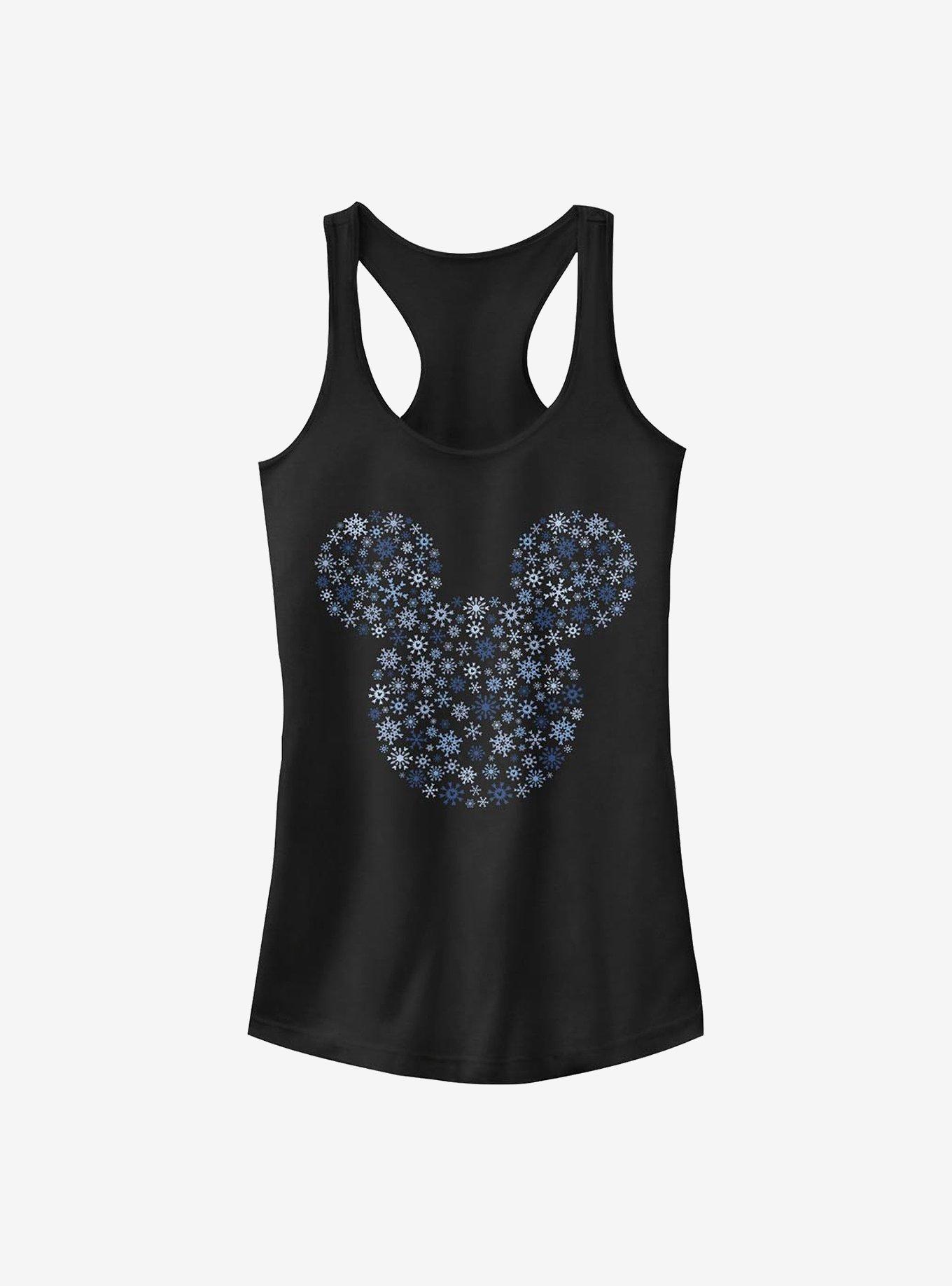 Disney Mickey Mouse Mickey Ear Snowflakes Girls Tank, BLACK, hi-res
