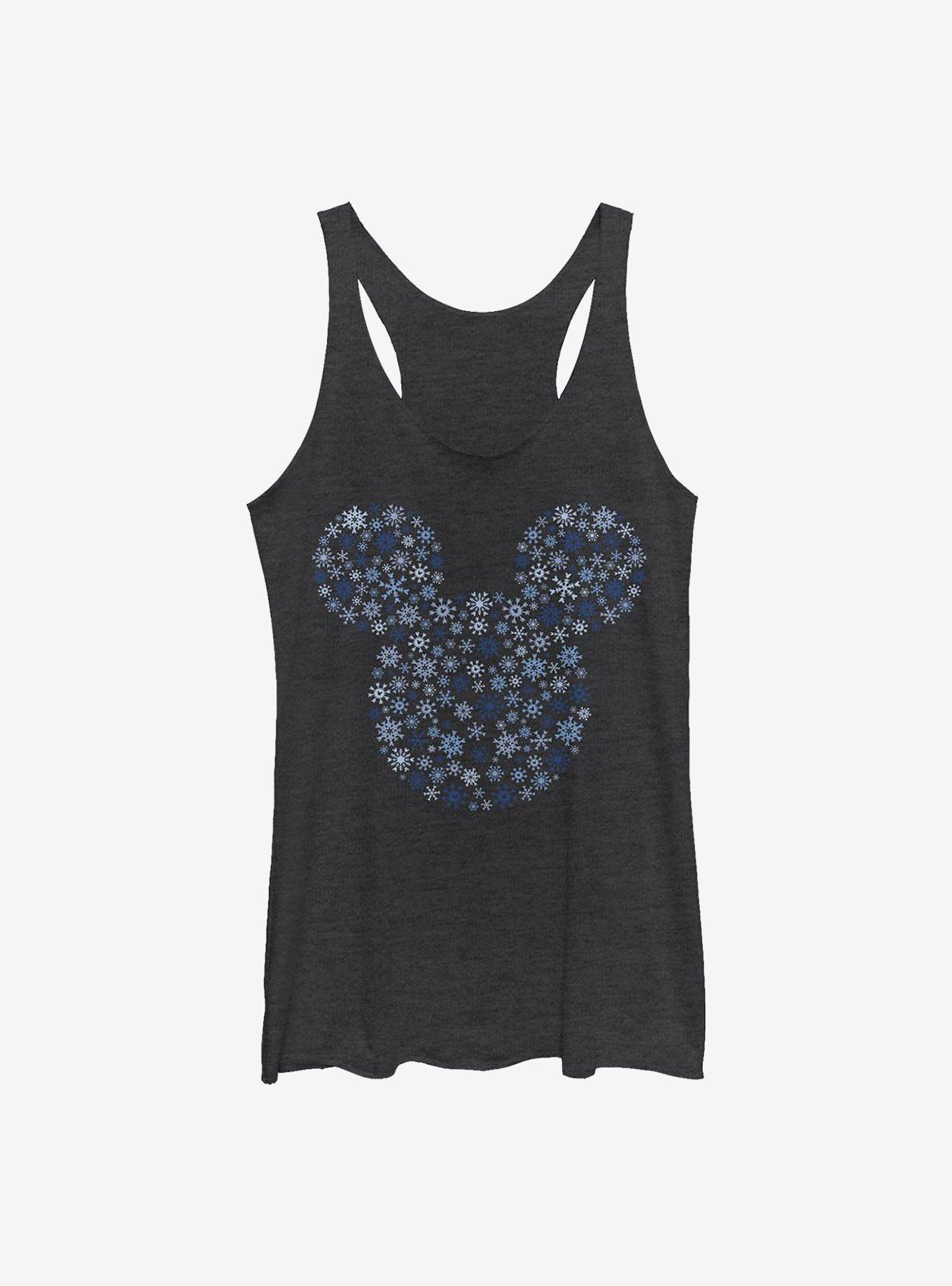 Disney Mickey Mouse Mickey Ear Snowflakes Girls Tank, BLK HTR, hi-res