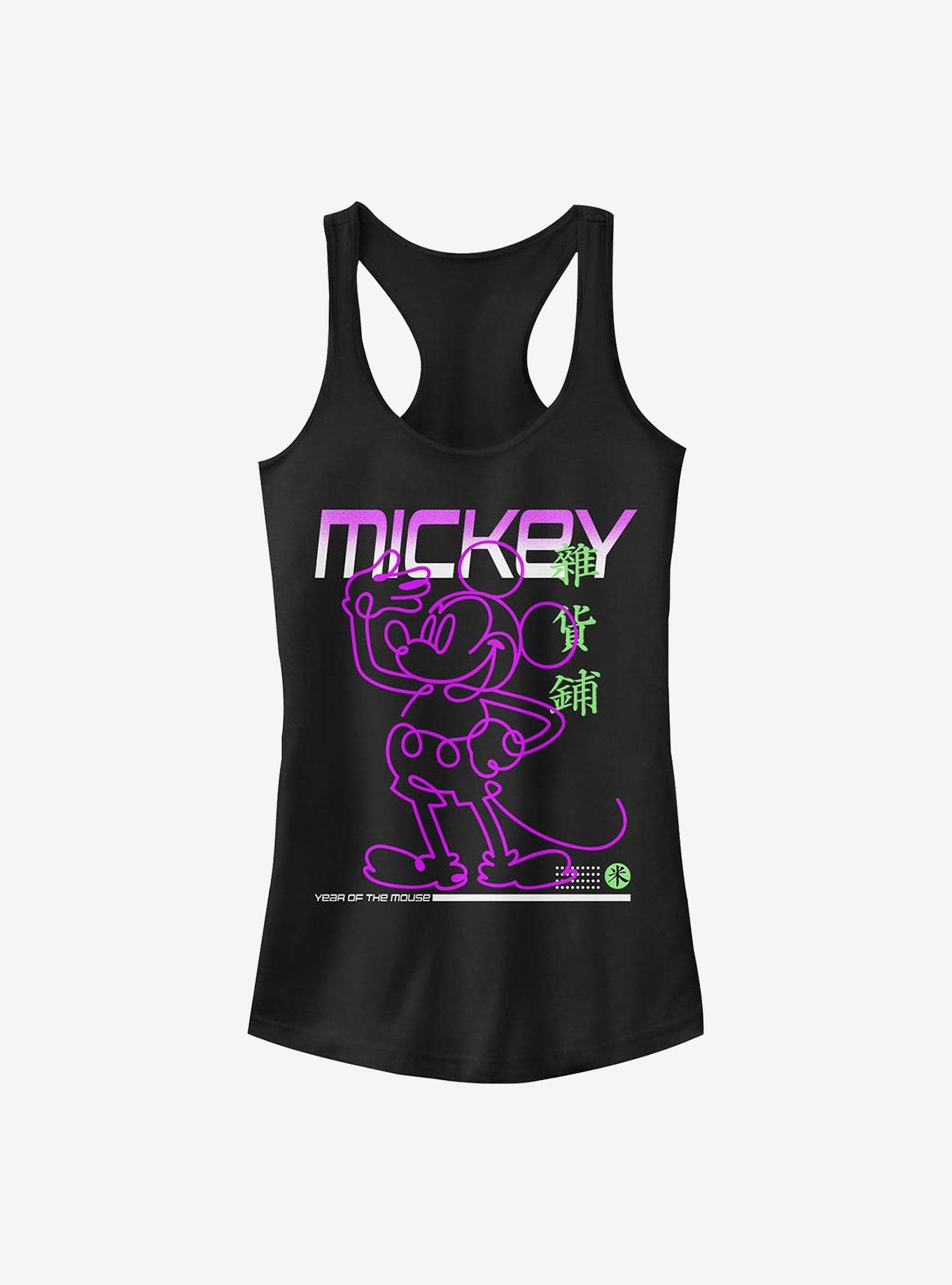 Disney Mickey Mouse Street Glow Girls Tank, BLACK, hi-res
